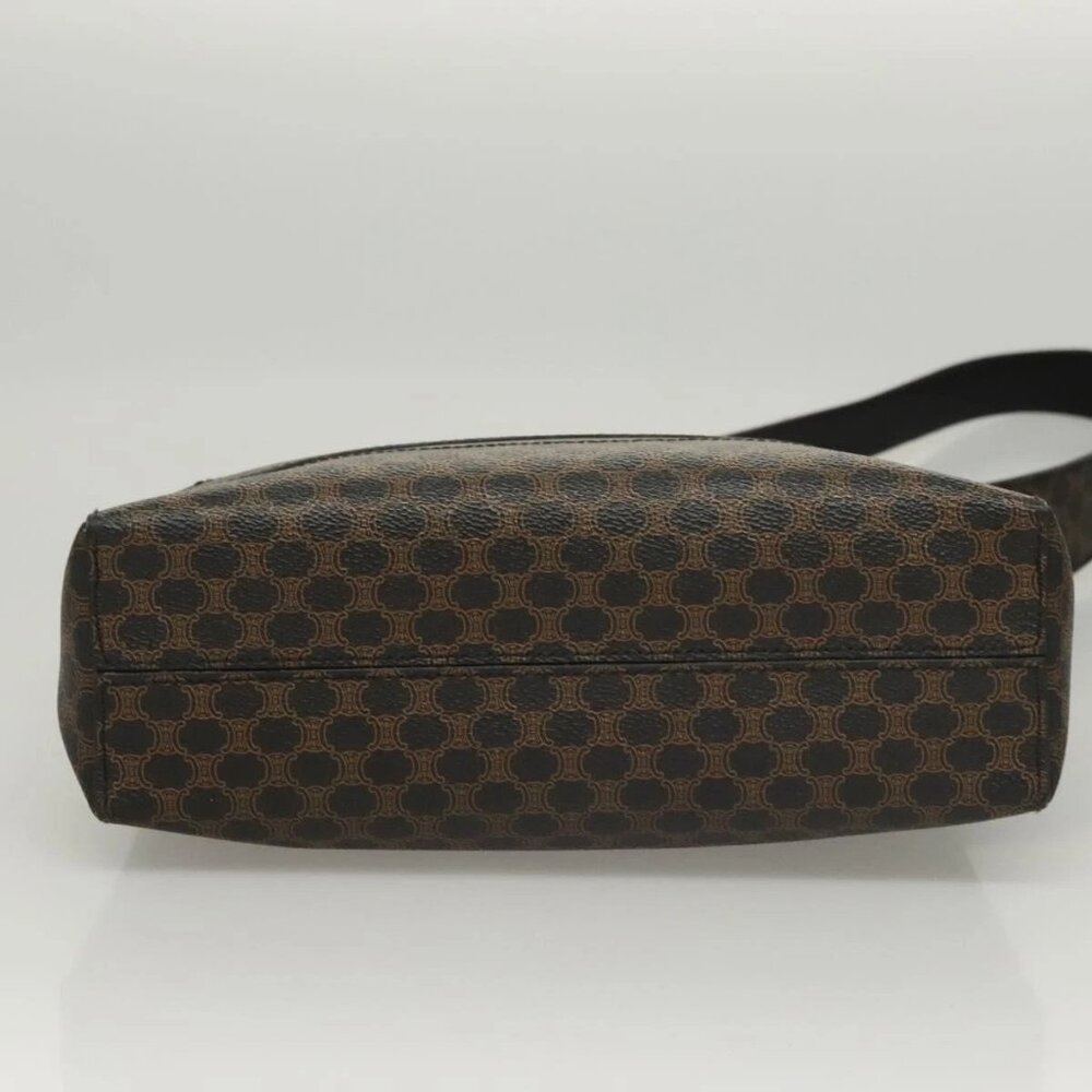 CELINE Macadam Canvas Shoulder Bag PVC Leather Black Gold Auth 119071 - Picture 7 of 16